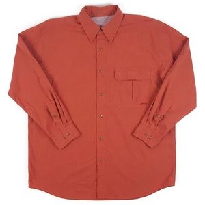 ORVIS VENTED BACK Rusty Orange Button Up Fishing Shirt
